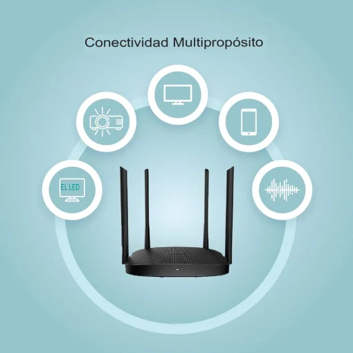 Cod. 151 Router Wi-Fi 5 Gigabit AC1200 HIKVISION WR12GC / 1.2Gbps (5GHz@867 Mbps, 2.4GHz@300 Mbps) / 3*P/LAN Giga y 1*P/WAN Giga / 4x Antenas 5dBi, MIMO / Beamforming / Multimodo (Access Point, Extersor de Rango, WISP)