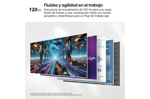 Cod. 131 Monitor LG 27U411A-B 27", IPS, FHD, 120Hz / &nbsp;HDR10 y sRGB 99% (t&iacute;p.) / Black Stabilizer / Dynamic Action Sync / HDMI 2.0, VGA / Dise&ntilde;o sin bodes / Base delgada / compatible VESA