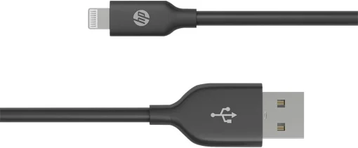Cod. C:251 Cable HP Lightning a USB-A datos / Carga 5V 2.4A Max. / Certificación MFi / 1 m / Black