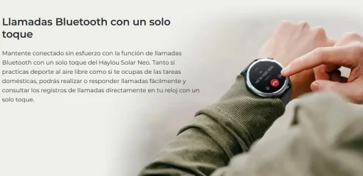 Cod. 1160 SmartWatch HAYLOU Solar Neo HF008 Black / LLamadas BT 5.3 / Pantalla HD 1.53" / +120 modos deportivos / Monitoreo de salud / IP68 / Bat. 300mAh (7-30 dias) / Incl.&nbsp;2 correas
