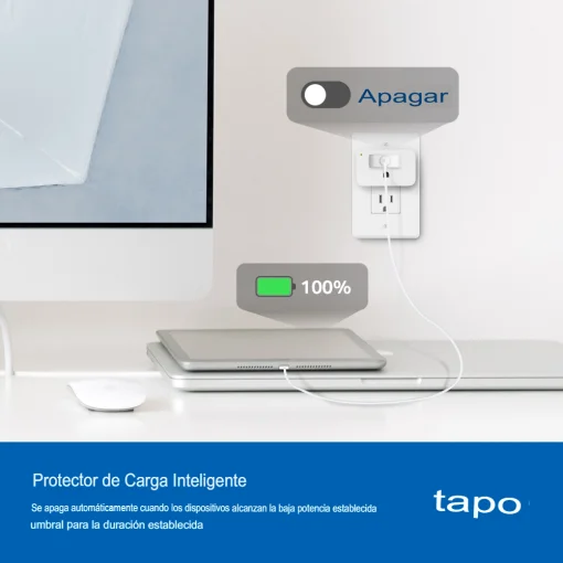 Cod. I:1099 Mini Enchufe Smart TP-Link Tapo P110M / Wi-Fi, BT / Medidor Consumo, ON/OFF Programable / temporizador / 15 A, 1800 W / Compatible: matter, Apple Home, Alexa, Google Home