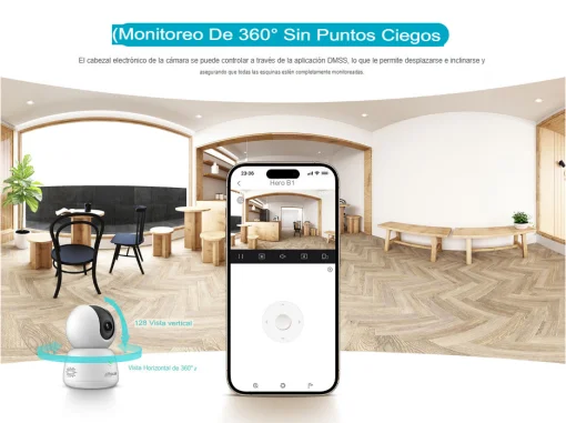 Cod. AD:369 Cámara Smart 360° DAHUA Hero B1 3MP / Detección AI Humana/Mascota / Seg. Automático / modo Patrulla / Audio bidireccional &amp; botón de llamada / Wi-Fi 6 / Soporta microSD (hasta 256GB )