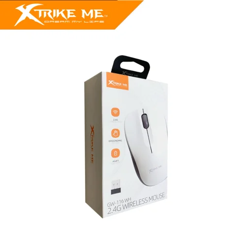 Cod. GX:270 Mouse Wireless  Xtrike Me GW-116 WH / 1000DPI / 3 Botones / Silencioso / 2.4GHz / Beige-Gris
