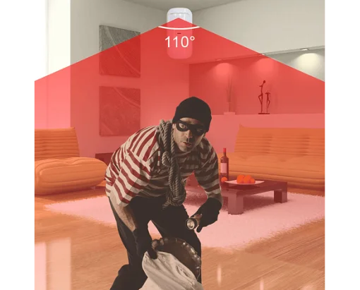 Cod. E:279  Sensor de movimiento PIR inalámbrico ZX-P10 / 433m/1527 / alcance 12 m / visión 110°