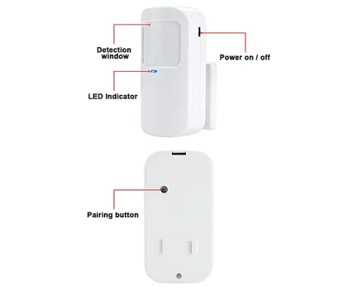 Cod. E:279  Sensor de movimiento PIR inalámbrico ZX-P10 / 433m/1527 / alcance 12 m / visión 110°