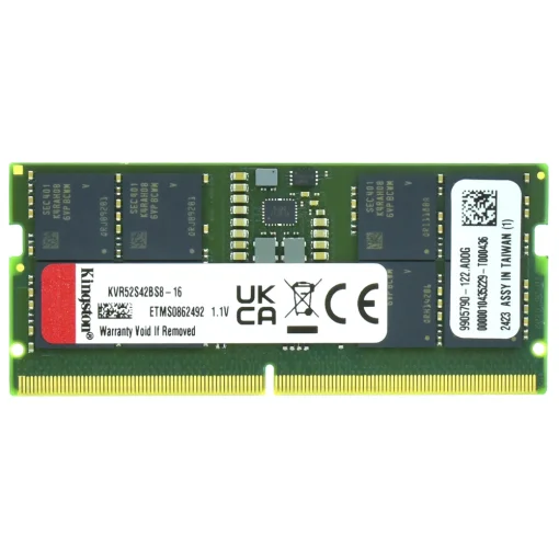 Cod. L5:296 Memoria RAM Kingston P/Laptop 16GB DDR5 5200MHz / CL42 1RX8 1.1V 262-pin 16Gbit