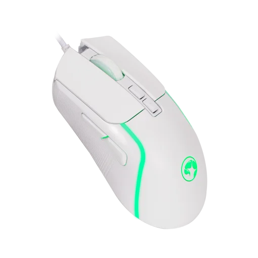Cod. GM:228 Mouse MARVO Capo 20 blanco (M292) / 8000DPI / Iluminaci&oacute;n 7 colores / 7 Botones / USB, cable trenzado 1.5 m