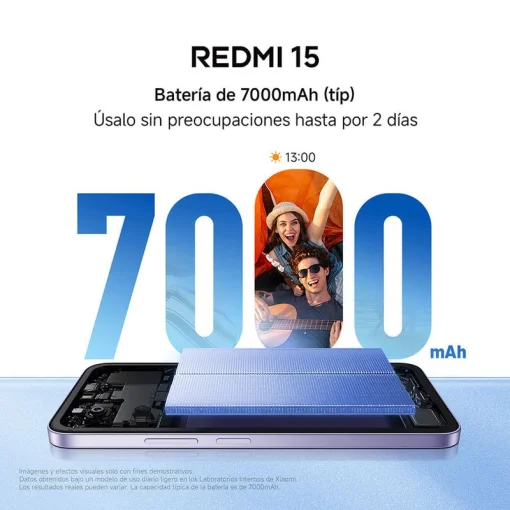 Cod. 317 Xiaomi Redmi 15 / 256GB Rom / 8GB Ram (16GB exten.) / Snapdragon&reg; 685 / 6.9" FHD+ 144Hz / Cam. Dual 50MP con AI + 8MP Frontal / Bat. 7.000 mAh Carga r&aacute;pida 33W / IP64 / USB-C / Gris