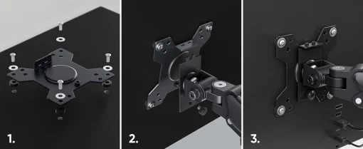 Cod. 1108 Soporte para Monitor de Escritorio Xtrike Me HT-20 BK / 13 a 32&quot;, hasta 9.5 Kg / Giro ±90°, rotacion 360° / Ajustable en mesa / vesa 75*75 a 100*100 / Negro