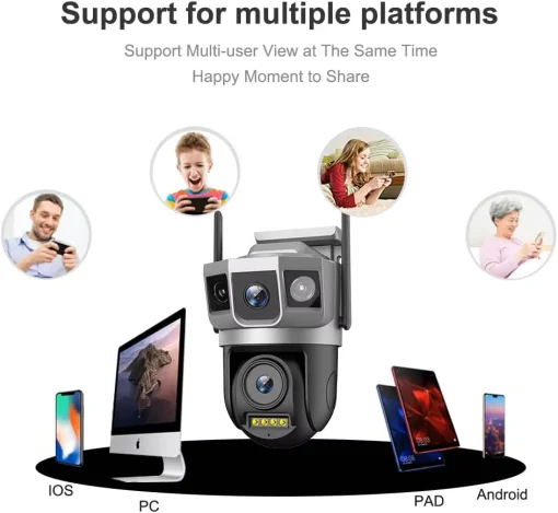 Cod. N:420 C&aacute;mara Smart ENV Dual Guard Pro 6MP P/Exterior 360&deg; / 6 LEDs + 6 LEDs IR / Detecci&oacute;n de movimiento + Alarma / Audio bidireccional / WiFi, RJ45 / Soporta microSD (hasta 128GB)