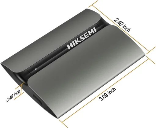 Cod. X:380 SSD Externo HIKSEMI SHIELD T300S 1TB / Interfaz USB 3.1 Tipo-C (compatible P/USB-A y Tipo-C OTG) / 560MB/s Read, 500MB/s Write / Material Aluminio