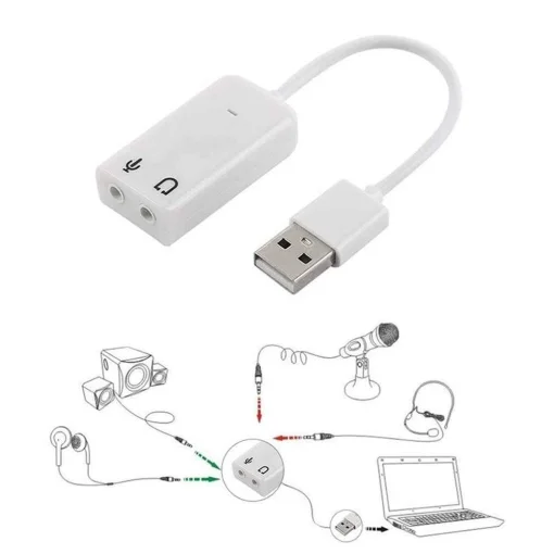 Cod. 1133 Adaptador de Sonido USB 7.1 Virtual / plug &amp; Play