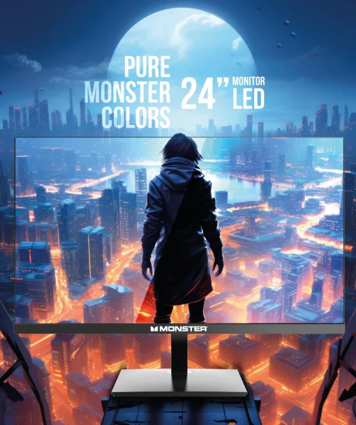 Cod. 129 Monitor MONSTER 24&quot; 1080p Full HD 100Hz IPS / 1*VGA, 1*HDMI (Cable) / Compatible con montaje VESA