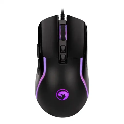 Cod. GM:227  Mouse MARVO Capo 20 Negro (M292) / 8000DPI / Iluminación 7 colores / 7 Botones / USB, cable trenzado 1.5 m