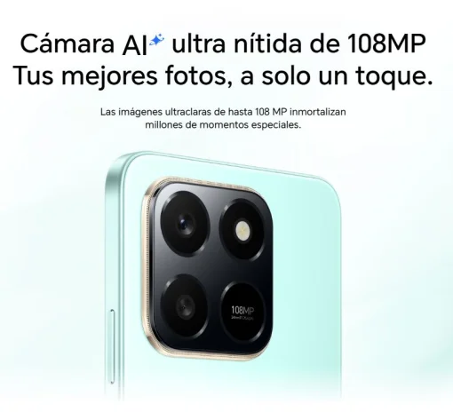 Cod. 299 HONOR X7d / 256GB Rom / 8GB Ram / LTE (Dual SIM) / 6.77" HD+ 120 Hz / Cam. 108MP con AI, 8MP Frontal / MagicOS 9 (Android 15) / Bot&oacute;n AI / Resistencia al agua IP65 y caidas SGS / Bat. celda dual 6.500 mAh / Plata Meteoro
