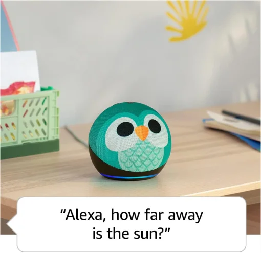 Cod. A:231 Parlante Smart Amazon&nbsp;Echo Dot (5ta Gen.) Kids / sonido vibrante 1.73&rdquo; / Audio-Libros, Juegos Educativos (1 a&ntilde;o Amazon Kids+) / Control parental - B&uacute;ho