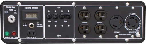 Cod. 232 Generador Gentron GG10020GL 10000W / Dual: Gas o Gasolina 8GL. / Salida: 4*tomas AC 120V, , 1*120V bloqueo giro, 1*120/240V bloqueo giro, 1*12V CC. / Funci&oacute;na 11 Hr. 50% / arranque el&eacute;ctrico