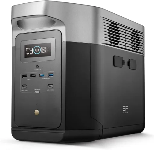 Cod. 230 Estaci&oacute;n de energ&iacute;a EF ECOFLOW DELTA Max (2000) / bat. LiFePO4 2016 Wh / 2400 W (sobretensi&oacute;n 5000 W) / 6*tomas CA, 2*DC, 2*USB-A, 2*USB-A 18W, 1*USB-C 100W / carga r&aacute;pida 1.8 hr. al 100%