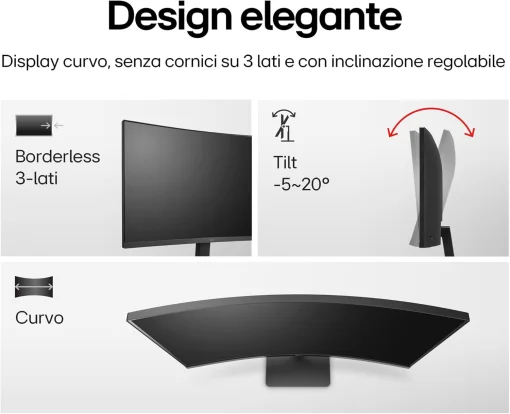 Cod. 124 Monitor Curvo LG 32MR50C-B 32" FHD 1080p 100Hz dise&ntilde;o sin bisel / curva 1500R / AMD FreeSync&trade; / OnScreen Control (LG Screen Manager) / 2*HDMI, D-Sub / Montaje en VESA