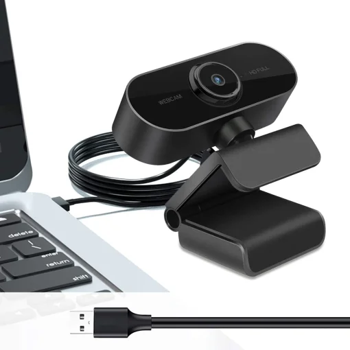 Cod. 053 WebCam PIN PC-12 / FullHD 1080p, 30fps / Micrófono Integrado / USB 2.0 / Clip universal