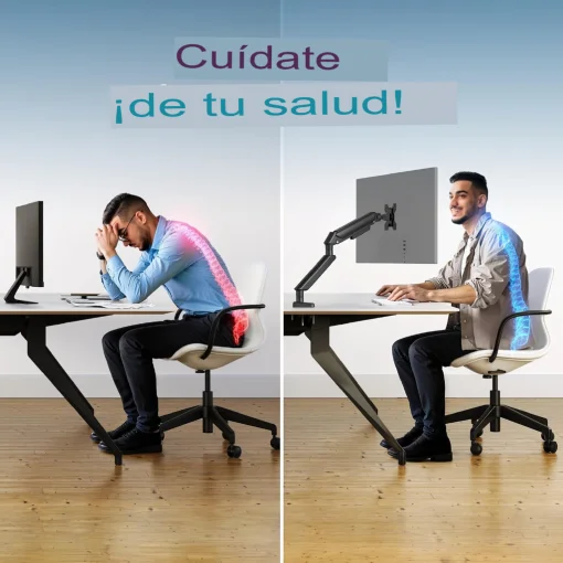 Cod. 1109 Soporte para Monitor de Escritorio Xtrike Me HT-20 WT / 13 a 32&quot;, hasta 9.5 Kg / Giro ±90°, rotacion 360° / Ajustable en mesa / vesa 75*75 a 100*100 / Blanco