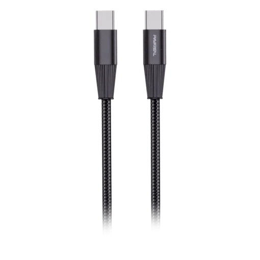 Cod. 270 Cable de Datos Pavareal Q10CTC USB-C a USB-C / 100W, PD27 W / 1.2 m / Cordon trenzado Negro