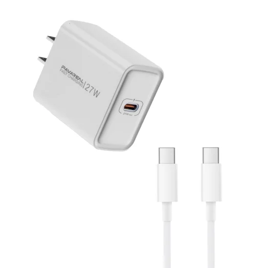 Cod. 261 Cargador de pared Pavareal K55 PD 27W (Carga r&aacute;pida) / 1*Puerto USB-C / incl. Cable USB-C