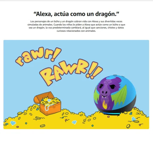 Cod. A:231 Parlante Smart Amazon&nbsp;Echo Dot (5ta Gen.) Kids / sonido vibrante 1.73&rdquo; / Audio-Libros, Juegos Educativos (1 a&ntilde;o Amazon Kids+) / Control parental - B&uacute;ho