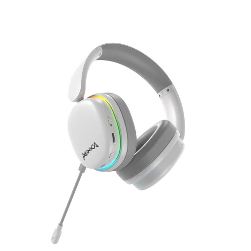 Cod. K:107 Headphone&nbsp;Monka Echo RS HG9070W Wireless Tri-modo: 2,4 GHz(USB-A, Tipo-C)/Bluetooth 5.2/Tipo-C&amp;jack con cable / Iluminaci&oacute;n RGB (estatica) / Mic. omnidireccional extra&iacute;ble /&nbsp; Bat. 1000mAh / Compatible: PC, Android, Mac OS,IOS,PS4,PS5,XBOX ONE