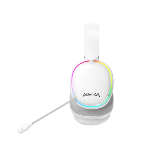 Cod. K:107 Headphone&nbsp;Monka Echo RS HG9070W Wireless Tri-modo: 2,4 GHz(USB-A, Tipo-C)/Bluetooth 5.2/Tipo-C&amp;jack con cable / Iluminaci&oacute;n RGB (estatica) / Mic. omnidireccional extra&iacute;ble /&nbsp; Bat. 1000mAh / Compatible: PC, Android, Mac OS,IOS,PS4,PS5,XBOX ONE