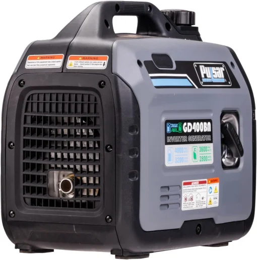 Cod. 201 Generador Pulsar GD400BN 4000W Super Siliencioso / Dual: Gas o Gasolina 1.1GL. / Salida: 1*120V 30A, 1*CA 120V 20A / 1*Paralelo / RV-Ready, cumple con CARB