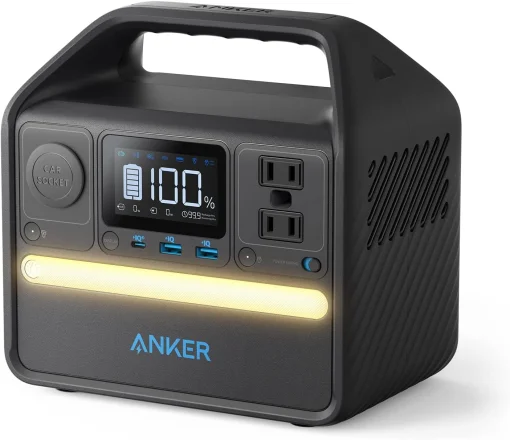 Cod. 207 Estación de energía portátil ANKER Solix 521, batería LiFePO4 de 256 Wh / 300 W (pico 600 W) / 2* tomas CA, 2*USB-A IQ, 1*USB-C PD 60 / carga rápida 1.5hr 80% / luz LED / Peso 8.2 lbs