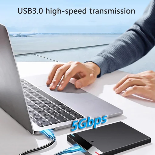 Cod. 015 Capsula P/Disco Duro Externo SATA 2.5" / USB 3.0 / ultrafino / HDD/SSD / Black