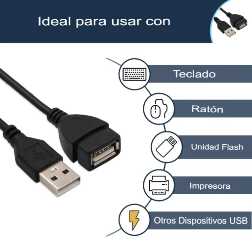 Cod. 201 Cable de extensión USB 2.0 Nitron / 1.5m