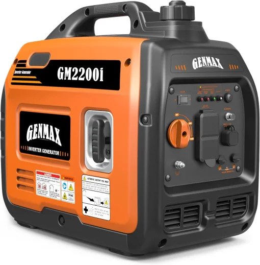 Cod. 190 Generador portatil GENMAX GM2200i ultra silencioso / 2200 W / a Gasolina / cumple con la EPA, Salida (AC 120V*2, USB-A*2) Modo Eco hasta 10,5 Hr.