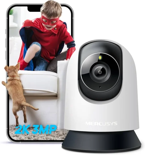 Cod. 399 C&aacute;mara Smart Mercusys MC210 360&ordm; 2K 3MP / Detecci&oacute;n y seguimiento de movimiento / vista nocturna hasta 12&nbsp;m / Audio bidireccional / zona de privacidad / Soporta MicroSD (hasta 512GB) / compatible con Asist. Google y Amazon Alexa.