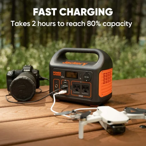 Cod. 183  Estación de energía portátil Jackery Explorer 300 / batería: 293 Wh / 300 W(AC 110V*2, USB-C PD 60W*1, USB-A*2, CAR 12V/10A*1) / carga rápida 2 Hr. 80%