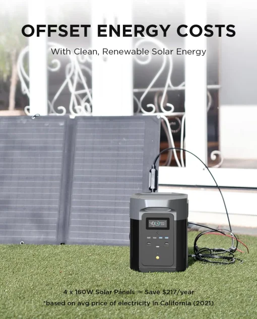 Cod. 230 Estaci&oacute;n de energ&iacute;a EF ECOFLOW DELTA Max (2000) / bat. LiFePO4 2016 Wh / 2400 W (sobretensi&oacute;n 5000 W) / 6*tomas CA, 2*DC, 2*USB-A, 2*USB-A 18W, 1*USB-C 100W / carga r&aacute;pida 1.8 hr. al 100%