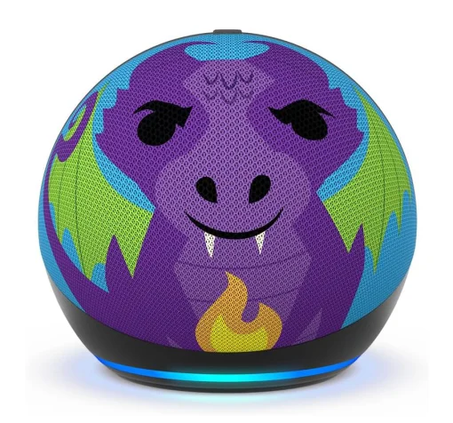 Cod. A:232 Parlante Smart Amazon&nbsp;Echo Dot (5ta Gen.) Kids / sonido vibrante 1.73&rdquo; / Audio-Libros, Juegos Educativos (1 a&ntilde;o Amazon Kids+) / Control parental - Drag&oacute;n