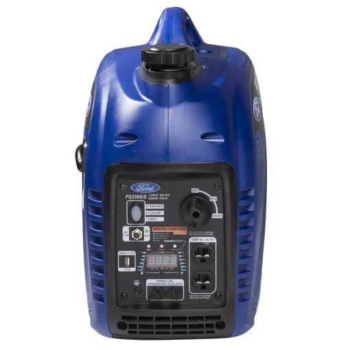 Cod. 231 Generador Inversor FORD FG2500iS silencioso 2,500 Watts / a Gasolina / Salida dúplex (2*tomas CA120V 16.7A), 1* USB-A 5V 1.5A / 1*Paralelo / obediente CARB