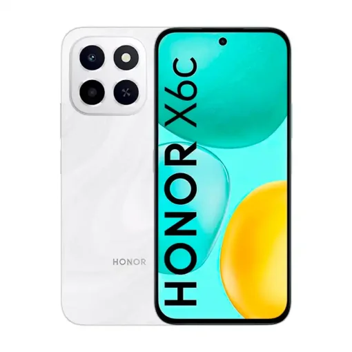 Cod. 300 HONOR X6c / 256GB Rom / 6GB Ram / LTE (Dual SIM) / 6.61" HD+ 120 Hz / Cam. Dual 50MP + 2MP, 5MP Frontal / MagicOS 9 (Android 15) / Bater&iacute;a 5.300 mAh / Blanco Lunar