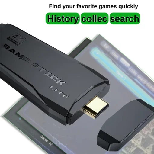 Cod. 058  Consola de video juegos GAME STICK LITE 4K / Interfaz HDMI / Incluye + de 10000 Juegos / 64GB / Retro Classic Gaming + 2 Controles inalambricos 2.4GHz