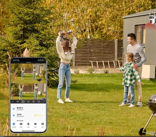 Cod. N:219 C&aacute;mara Smart ENV Pro 4 P/Exterior 350&deg; / Doble Lente 8MP (4MP+4MPM) / Vision Nocturna / Detecci&oacute;n de movimiento / Audio bidireccional / Soporta microSD (hasta 128GB) / Compatible: Asist. Google y Alexa / IP66