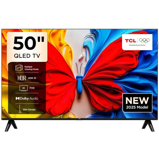 Cod. 130 Smart TV TCL 50S5K 50" QLED FHD / Google TV / HDR 10 / Dise&ntilde;o Slim, Bisel Met&aacute;lico / 2*HDMI, 1*USB / Wi-Fi + BT 5.4 / Dolby Audio / Control remoto por voz Google