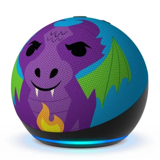Cod. A:232 Parlante Smart Amazon&nbsp;Echo Dot (5ta Gen.) Kids / sonido vibrante 1.73&rdquo; / Audio-Libros, Juegos Educativos (1 a&ntilde;o Amazon Kids+) / Control parental - Drag&oacute;n