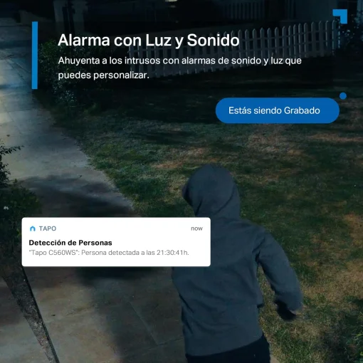 Cod. 405 C&aacute;mara Smart TP-Link Tapo C560WS, Wi-Fi 6 P/Exterior IP66, 360&ordm;, 4K Ultra HD (8MP) / Reconocimiento Facial IA / Zoom Digital 18&times; / Detecci&oacute;n &amp; Seg. autom&aacute;tico AI (pers. masc. veh.) / Visi&oacute;n nocturna Color Starlight / Alarma Luz/Sonido / Audio bid