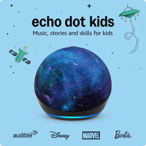 Cod. A:254 Parlante Smart Amazon&nbsp;Echo Dot (5ta Gen.) Kids /&nbsp;sonido vibrante 1.73&rdquo; / Audio-Libros, Juegos Educativos (1 a&ntilde;o Amazon Kids+) / Control parental - Stardust