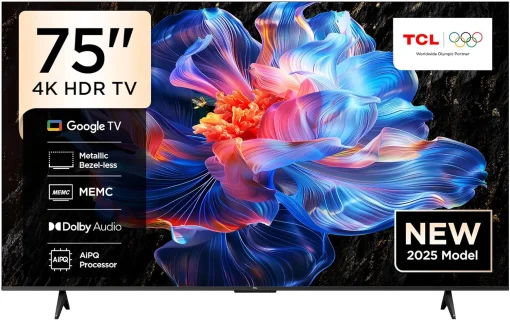 Cod 129 Smart TV TCL 75" 4K 75P6K HDR 10+ MEMC / Google TV / AiPQ / Dynamic Color / Bisel Met&aacute;lico / Panel HVA / HDMI 2.1, USB 3.0 / WiFi 5 &amp; BT5.2 / DTS-HD audio 15W*2 / Google Cast / Control remoto por voz
