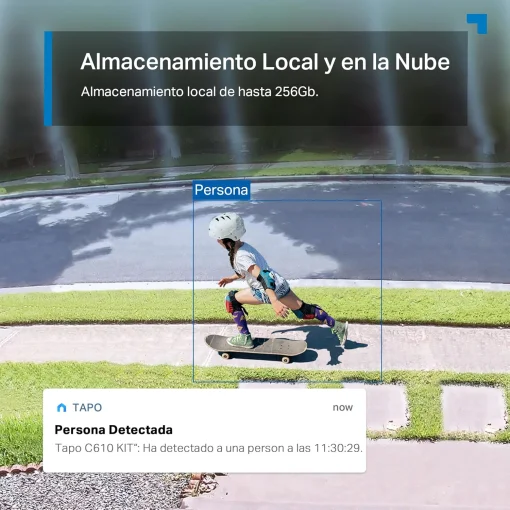 Cod. 408 Kit C&aacute;mara TP-Link Tapo C610 360&deg; 2K &amp; panel solar / Visi&oacute;n Nocturna a Color / Detecci&oacute;n smart Persona y seg. por IA 360&deg;/ Modo patrulla / Alarma: Sonido/Luz / Audio bidireccional / Soporta microSD(512GB) / Bat. recargable 6700 mAh (hasta 200d&iacute;as