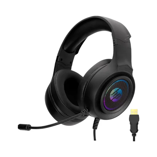 Cod. H:116 Headphone HP DHE-8008U Gamer 7.1 Est&eacute;reo / Led RGB din&aacute;mico / Mic. flexible / control total en cable / Interfaz USB / Cable trenzado 1.85 m
